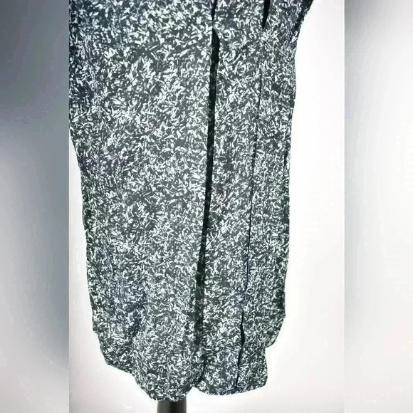 COS Teal White Black Pleated Vented Viscose Sleeveless Shift Tunic Dress  4US - Picture 6 of 11